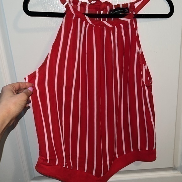 New York & Company Tops - NY &co red and white halter top - size medium